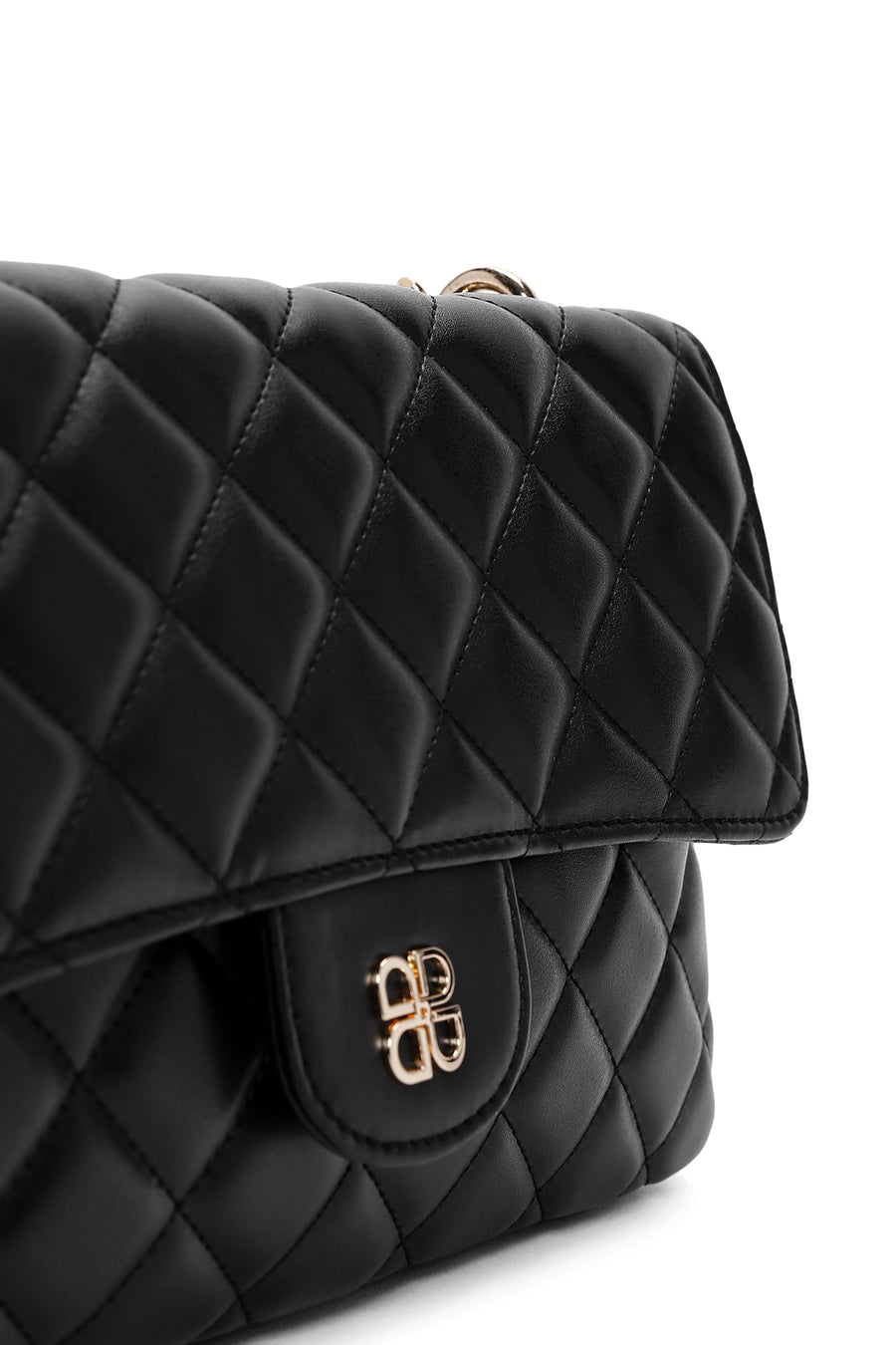 Women's Black Long Strap Quilted Crossbody Bag