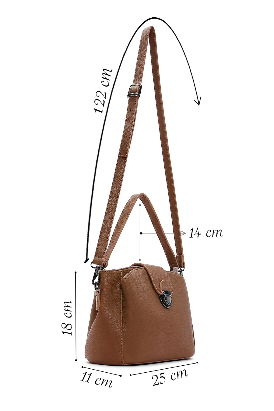 Women's Tan Long Strap Crossbody Bag