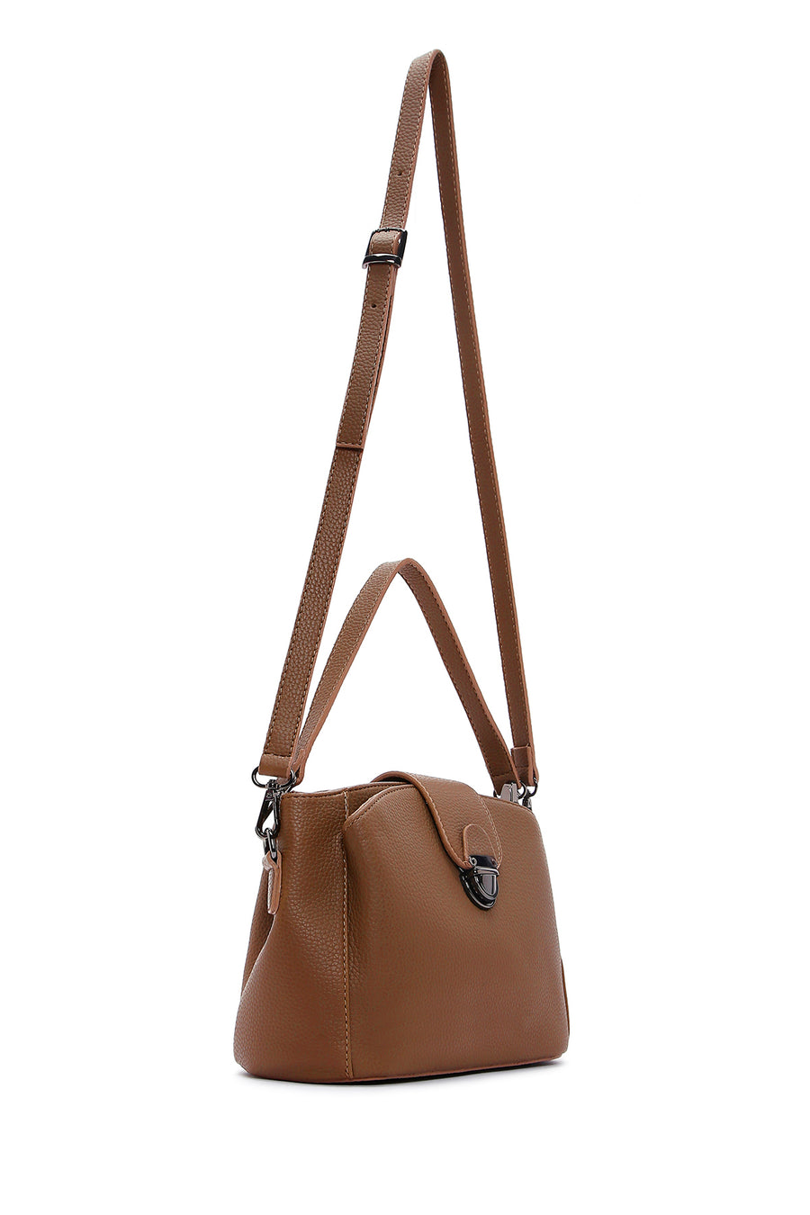 Women's Tan Long Strap Crossbody Bag