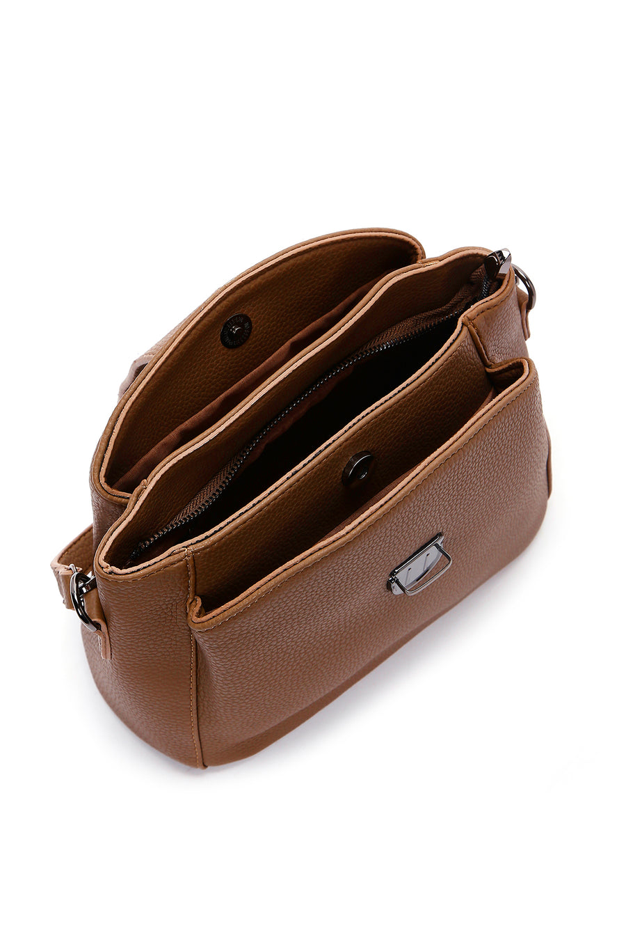 Women's Tan Long Strap Crossbody Bag