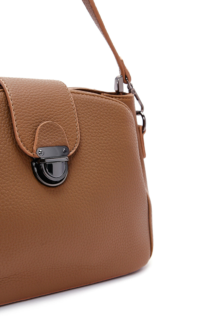 Women's Tan Long Strap Crossbody Bag