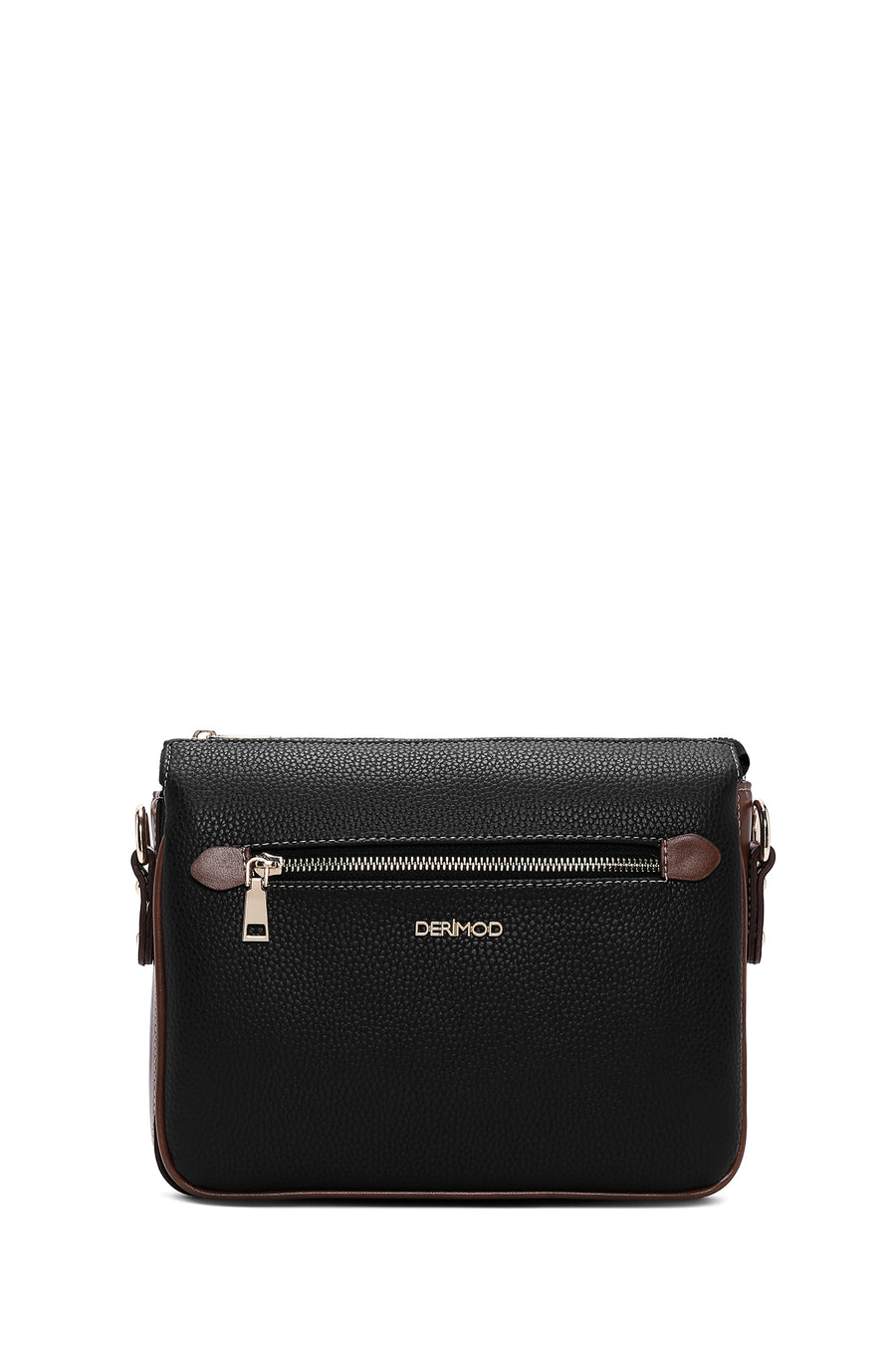 Women's Black Tan Long Strap Crossbody Bag