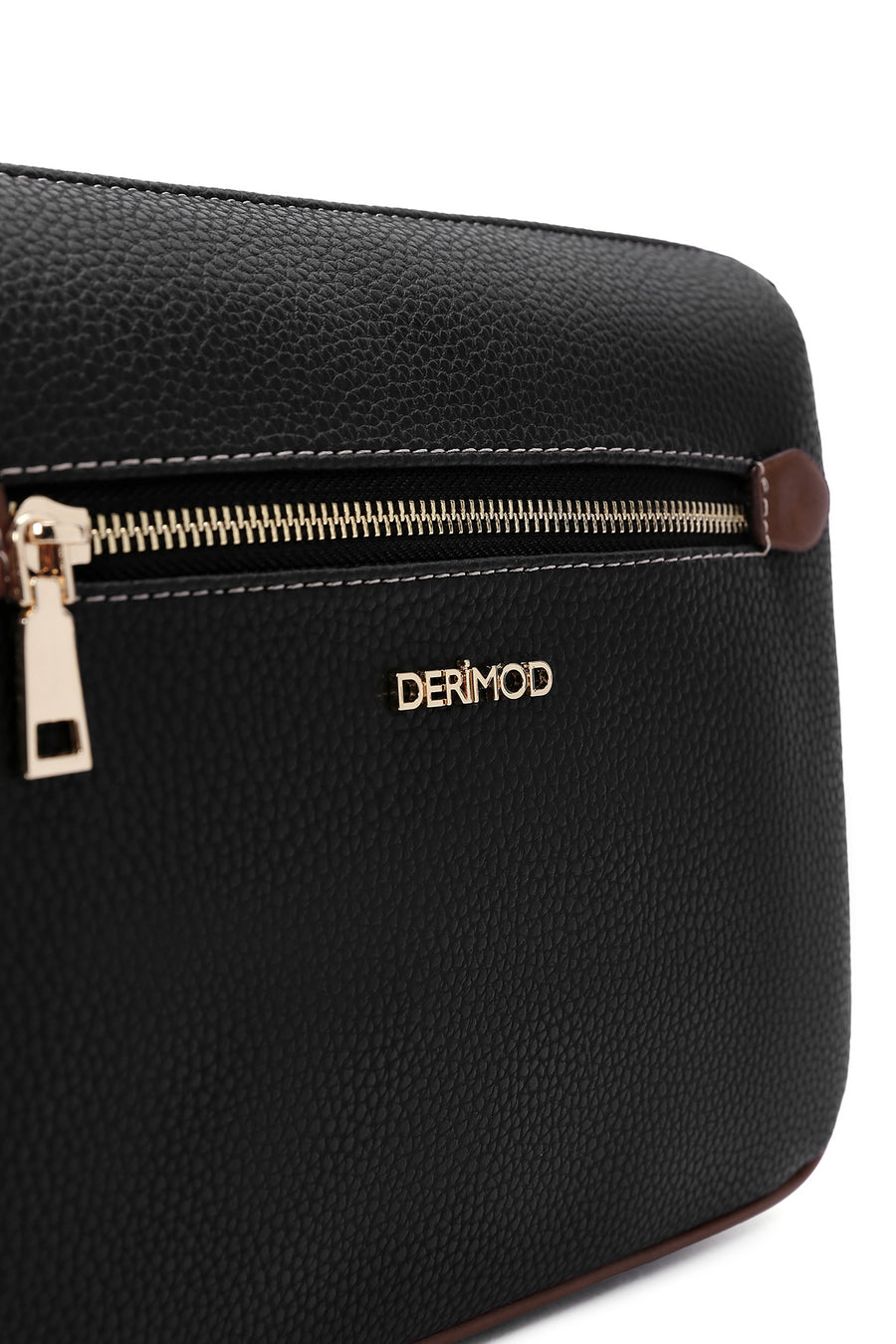 Women's Black Tan Long Strap Crossbody Bag