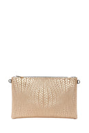 Women's Gold Printed Portfolio Bag | Derimod