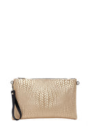 Women's Gold Printed Portfolio Bag | Derimod