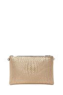 Women's Gold Printed Portfolio Bag | Derimod