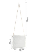Women's White Long Strap Plush Portfolio Bag | Derimod