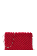 Women's Red Long Strap Plush Portfolio Bag | Derimod