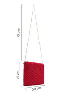 Women's Red Long Strap Plush Portfolio Bag | Derimod