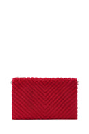 Women's Red Long Strap Plush Portfolio Bag | Derimod