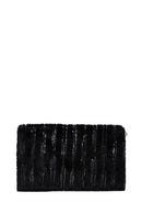 Women's Black Plush Portfolio Bag | Derimod