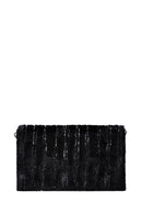 Women's Black Plush Portfolio Bag | Derimod