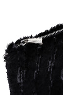 Women's Black Plush Portfolio Bag | Derimod