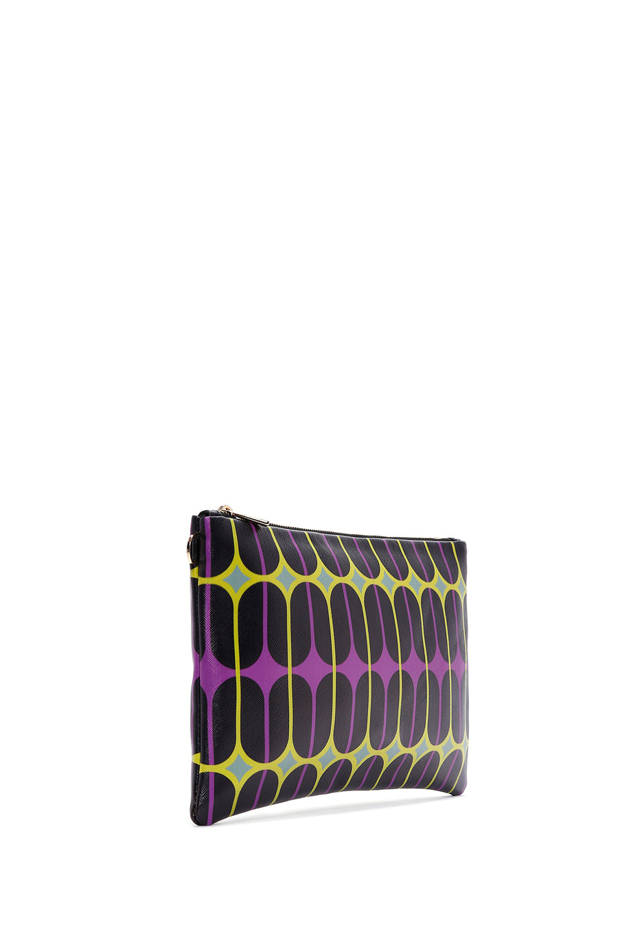 Women's Black Purple Printed Portfolio Bag