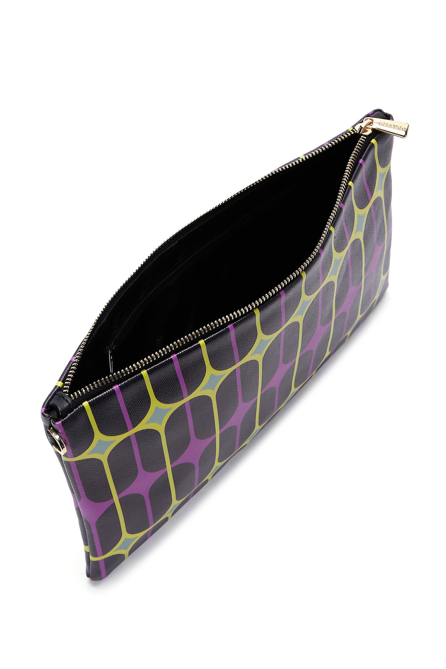 Women's Black Purple Printed Portfolio Bag