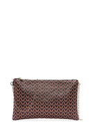 Women's Black Orange Printed Portfolio Bag | Derimod