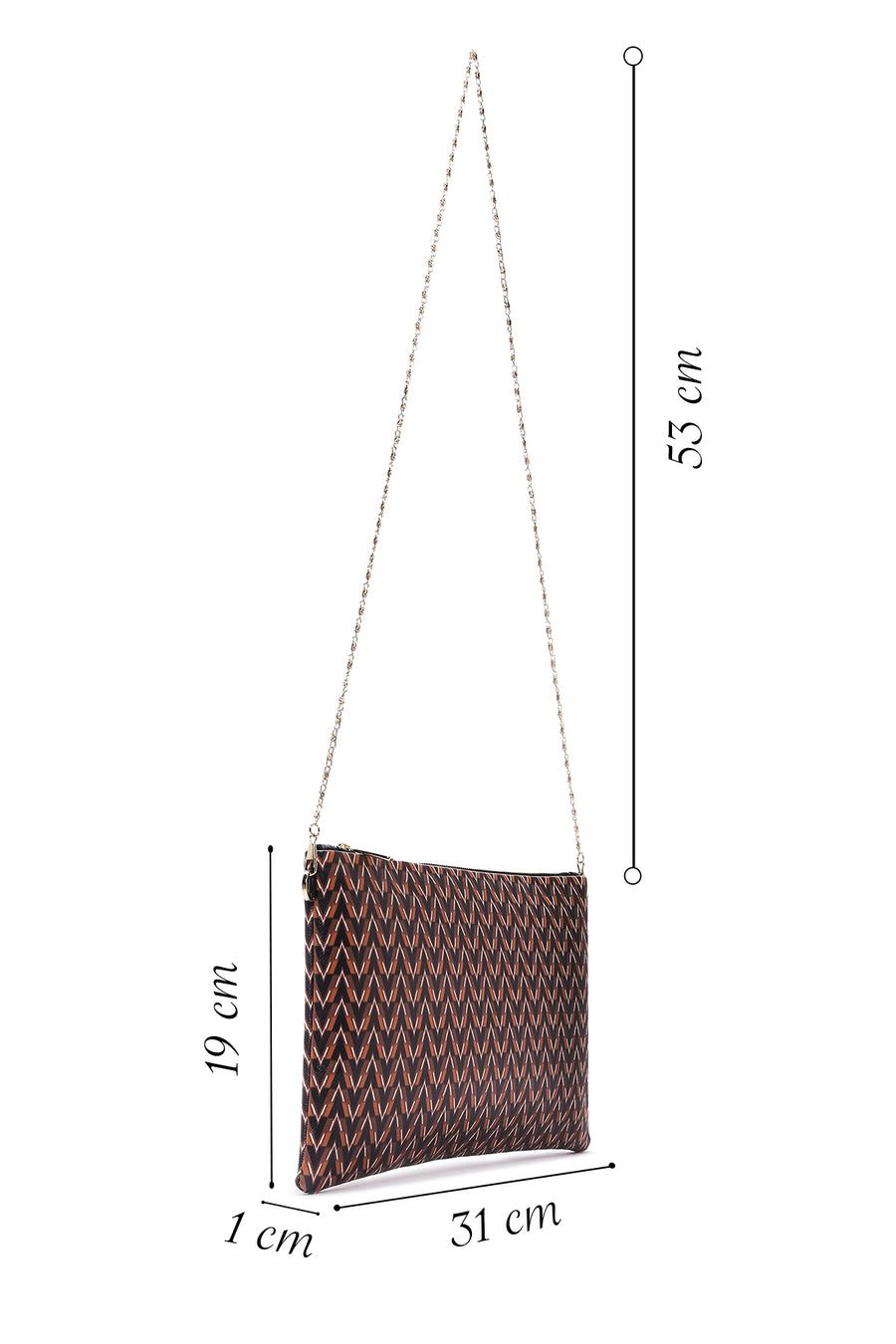 Women's Black Orange Printed Portfolio Bag