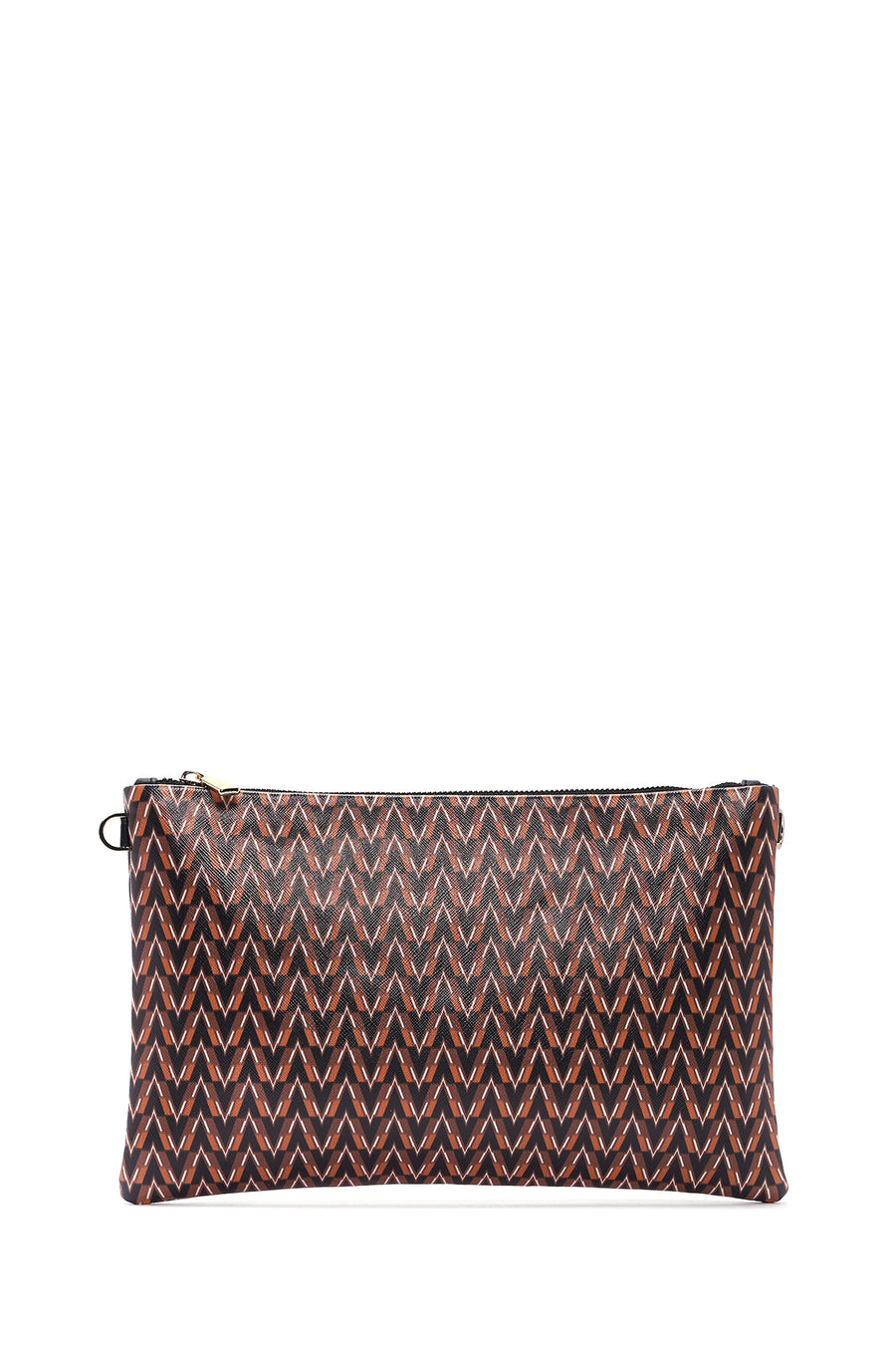 Women's Black Orange Printed Portfolio Bag