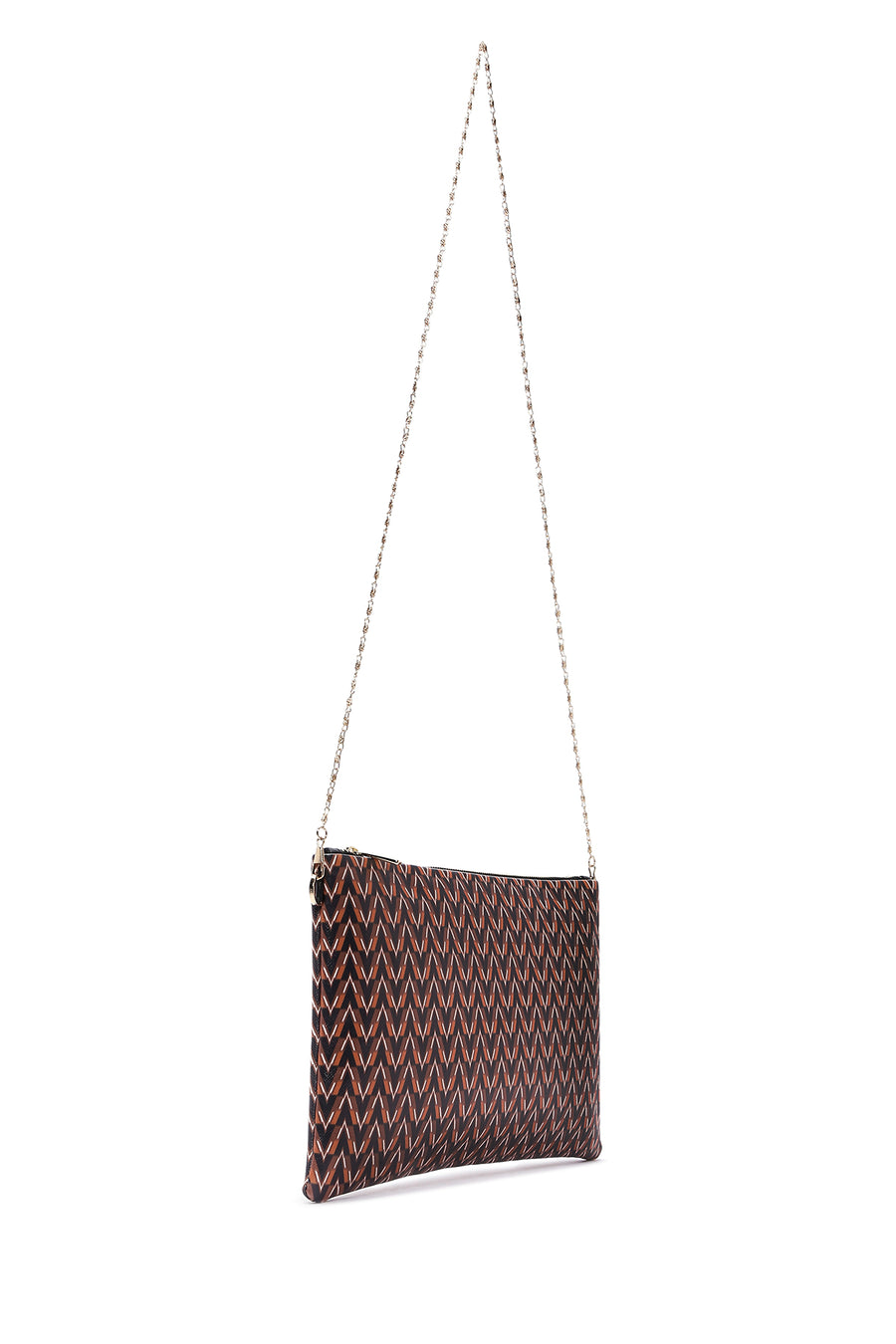 Women's Black Orange Printed Portfolio Bag