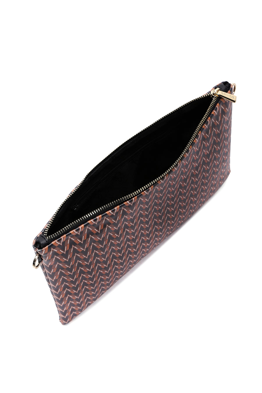 Women's Black Orange Printed Portfolio Bag