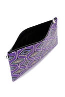 Women's Purple Printed Portfolio Bag | Derimod
