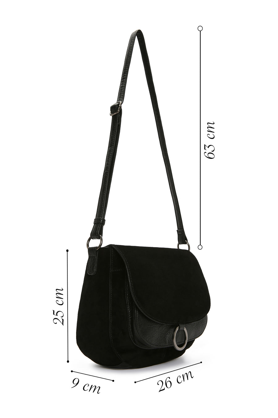 Women's Black Long Strap Crossbody Bag