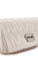 Women's Cream Long Strap Quilted Shoulder Bag | Derimod