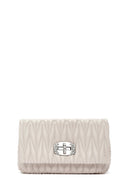 Women's Cream Long Strap Quilted Shoulder Bag | Derimod