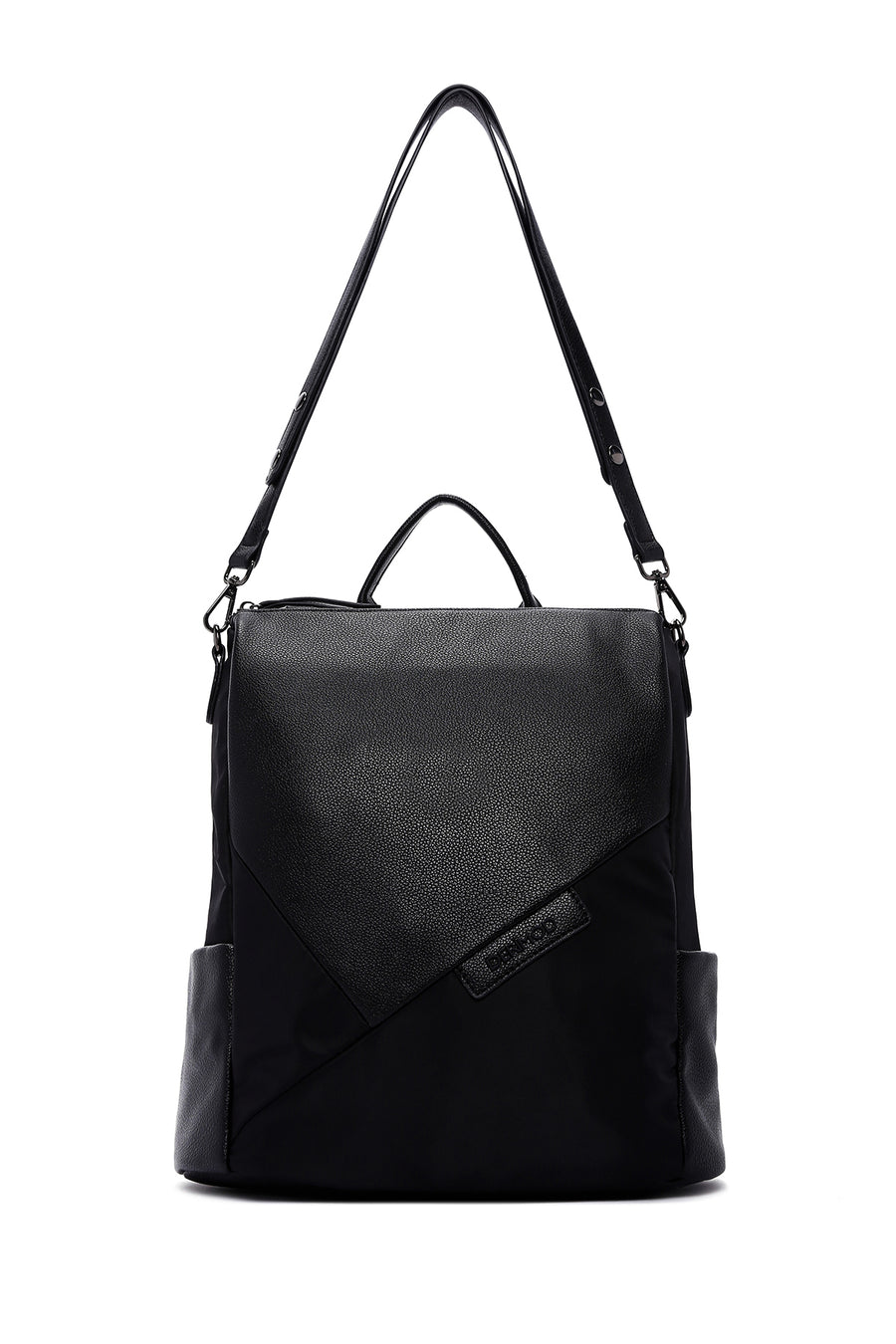 Women's Black Long Strap Backpack