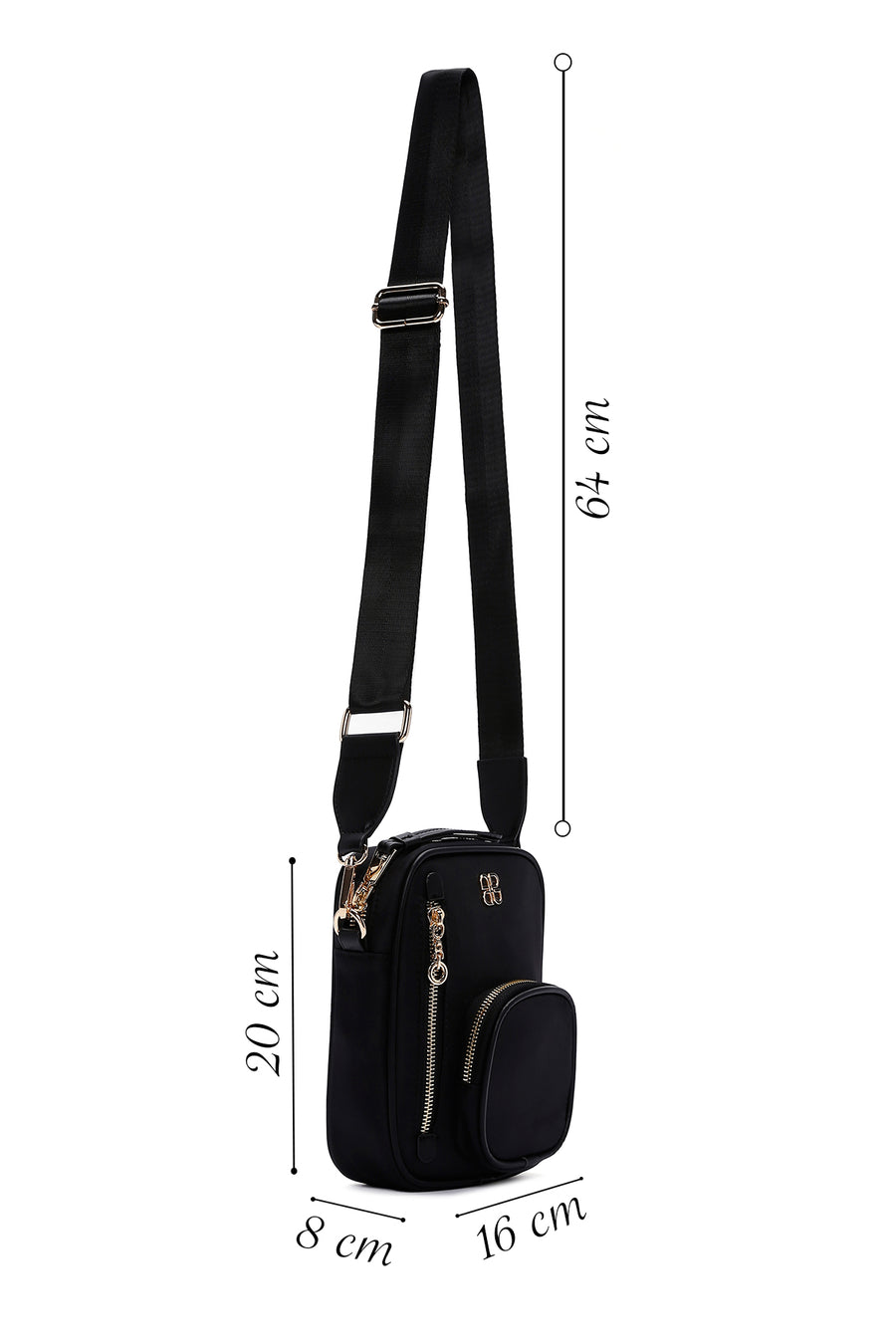 Women's Black Long Strap Crossbody Bag