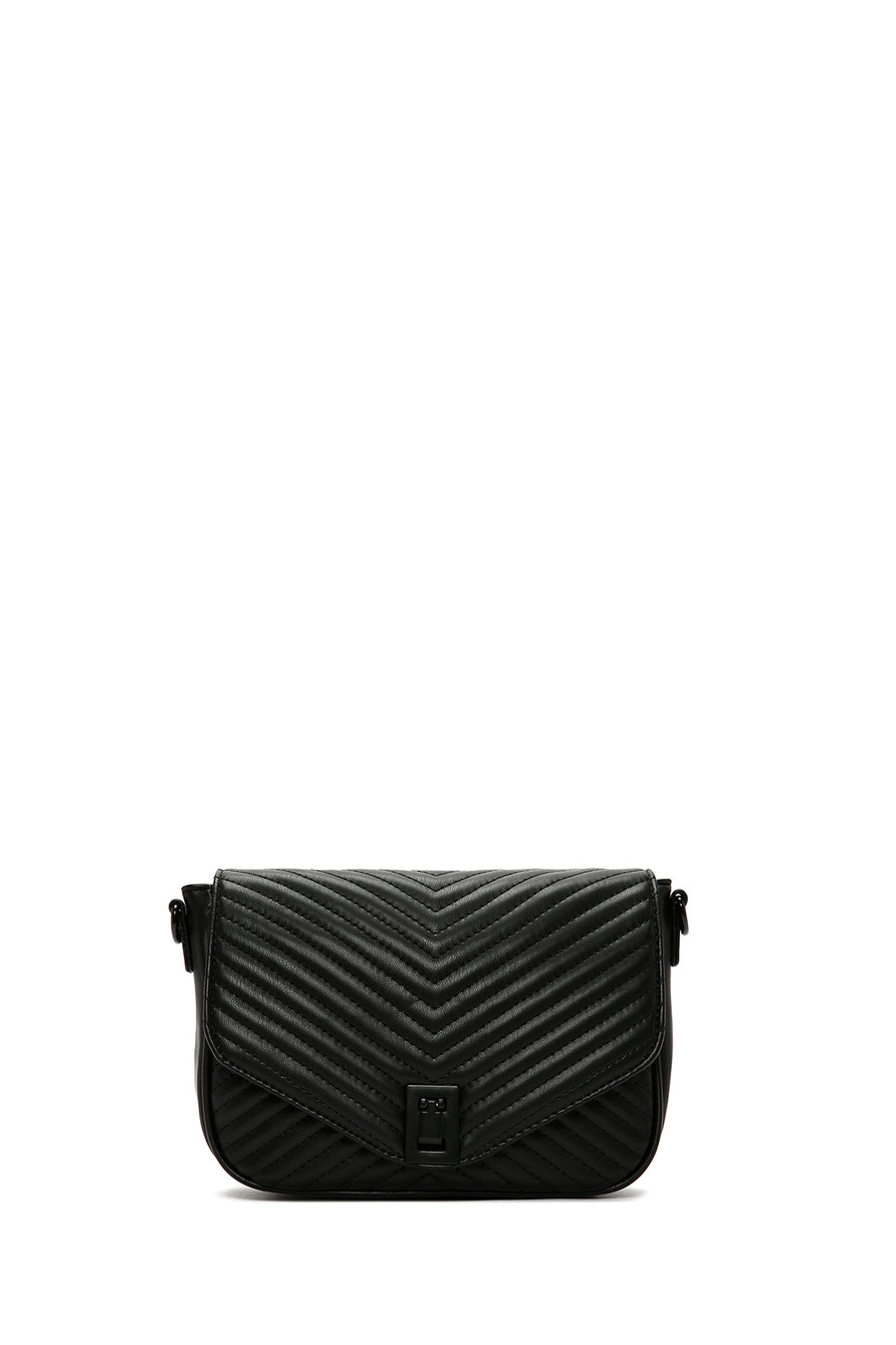 Women's Black Long Strap Quilted Crossbody Bag