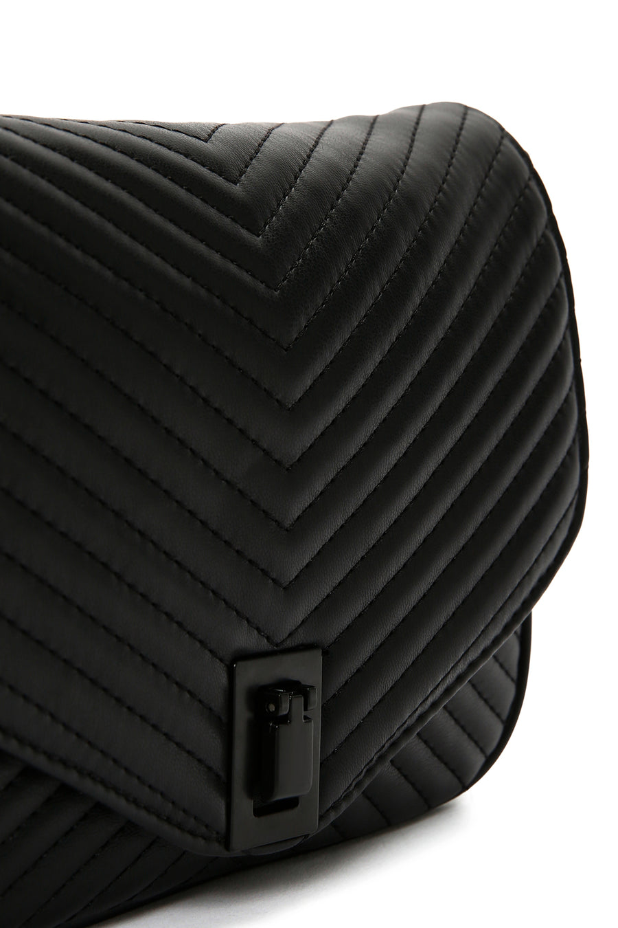 Women's Black Long Strap Quilted Crossbody Bag