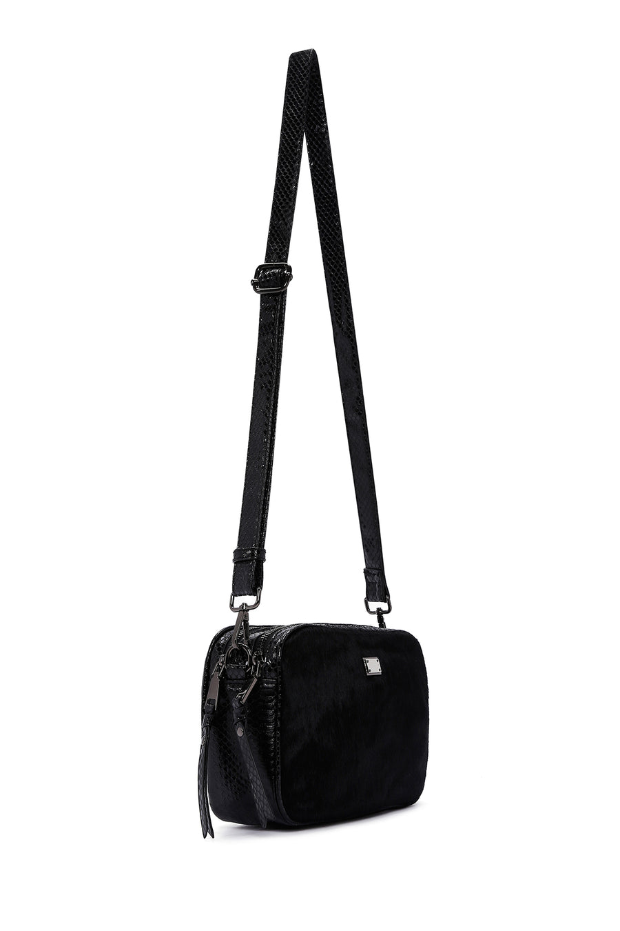 Women's Black Long Strap Crossbody Bag