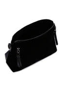 Women's Black Long Strap Suede Crossbody Bag | Derimod