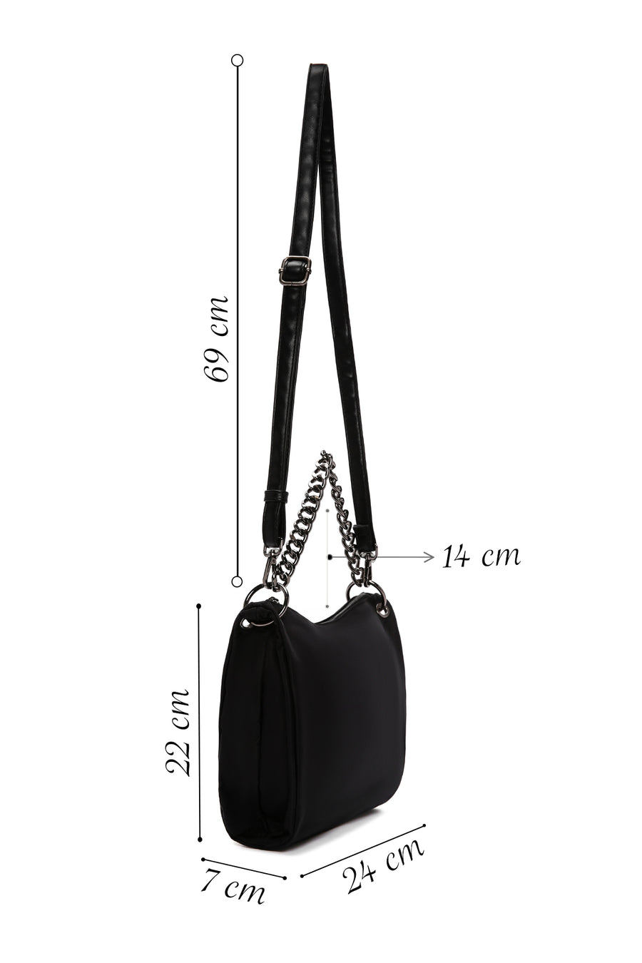 Women's Black Long Strap Crossbody Bag