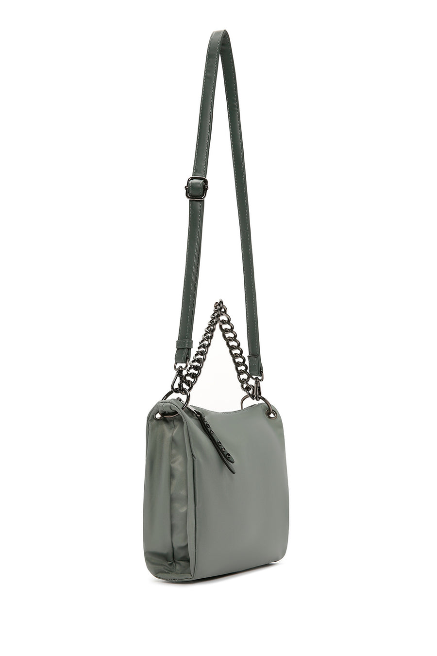 Women's Gray Long Strap Crossbody Bag
