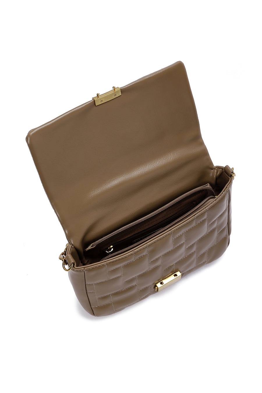 Women's Mink Long Strap Quilted Crossbody Bag