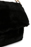 Women's Black Long Strap Plush Shoulder Bag | Derimod