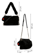 Women's Black Long Strap Plush Shoulder Bag | Derimod