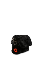 Women's Black Long Strap Plush Shoulder Bag | Derimod