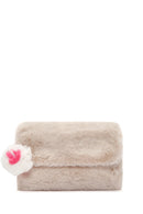 Women's Beige Long Strap Plush Shoulder Bag | Derimod