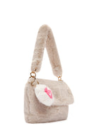Women's Beige Long Strap Plush Shoulder Bag | Derimod