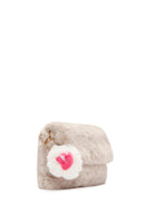 Women's Beige Long Strap Plush Shoulder Bag | Derimod