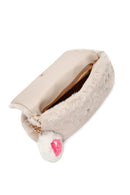 Women's Beige Long Strap Plush Shoulder Bag | Derimod