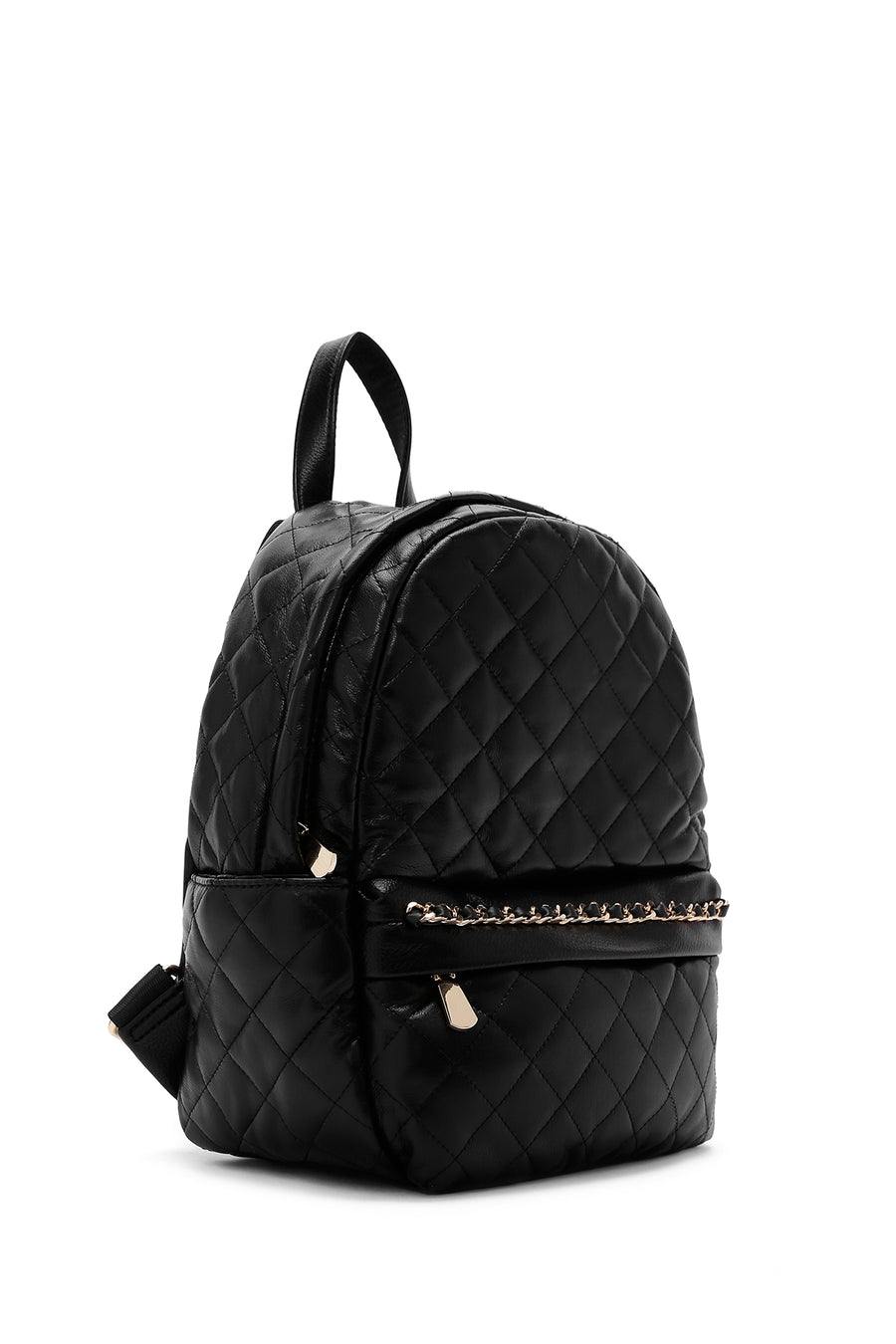 Women's Black Quilted Backpack