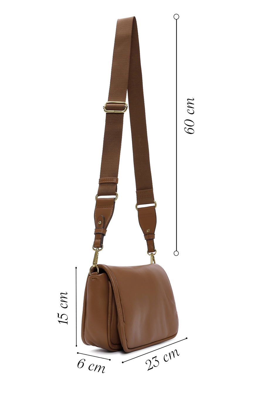 Women's Tan Long Strap Crossbody Bag