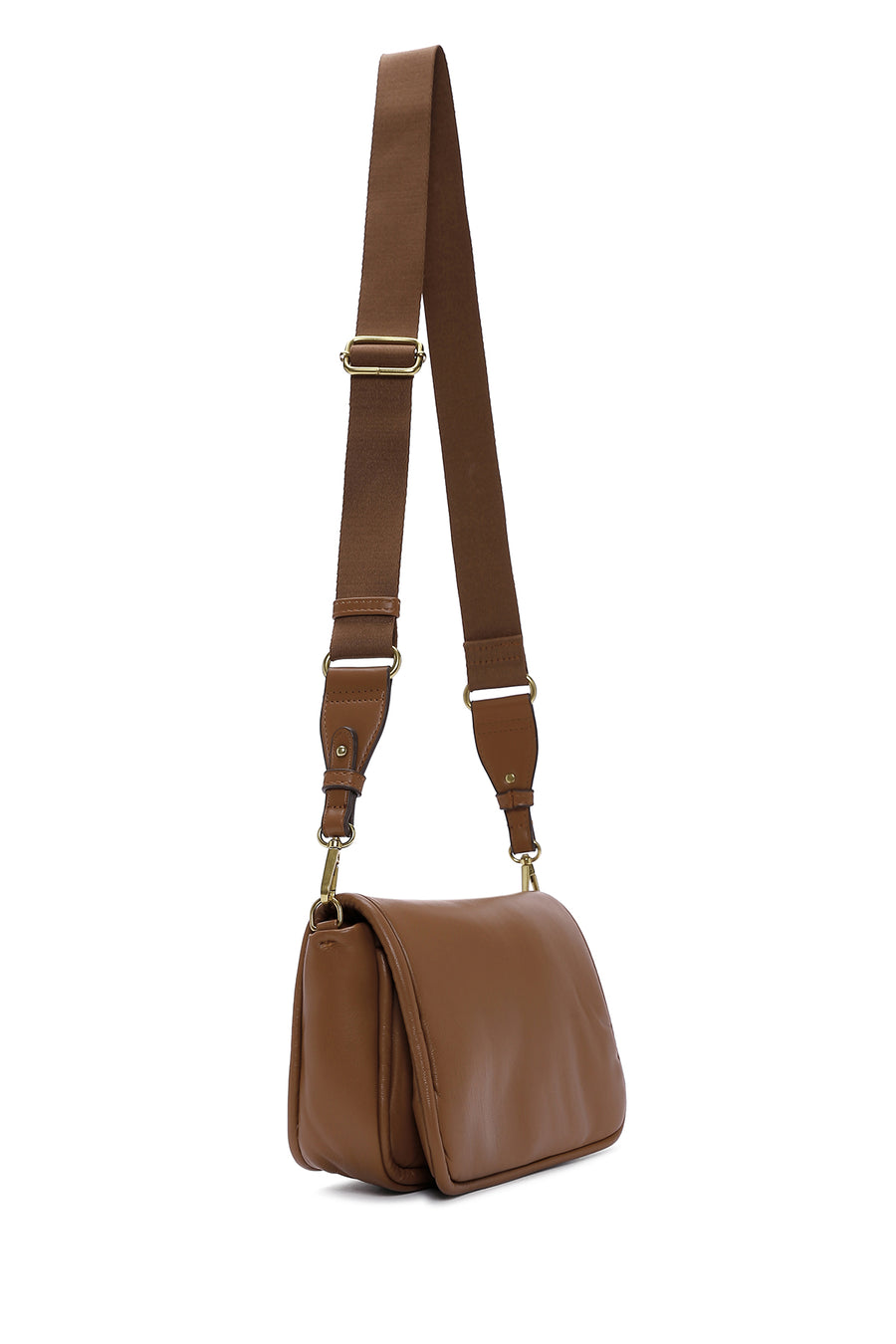 Women's Tan Long Strap Crossbody Bag