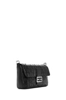 Women's Black Knitted Patterned Long Strap Shoulder Bag | Derimod