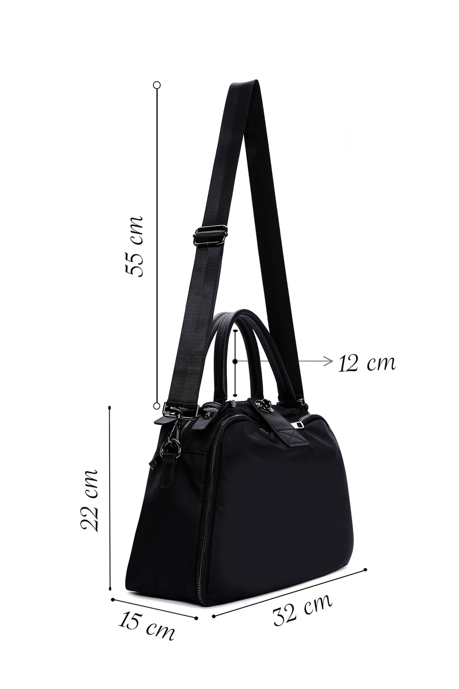 Women's Black Long Strap Shoulder Bag