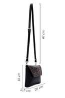 Women's Black Faux Leather Crossbody Bag | Derimod